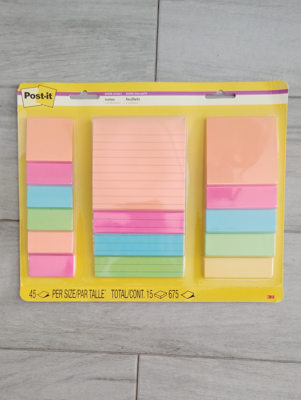 NWT Post-it Super Sticky Notes Combo Pack 15 Pads 675 Sheets Supernova Neons
